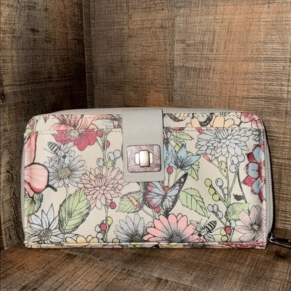 Sakroots Multicolor Floral Butterfly Wristlet Wallet - Picture 3 of 10